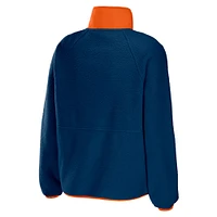 Women's WEAR by Erin Andrews Navy Chicago Bears Polar Fleece Raglan Full-Snap Jacket