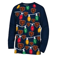 Youth Chicago Bears Two-Piece Garland Holiday Long Sleeve Pajama Set