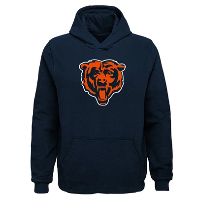 Sweat à capuche bleu marine avec logo de l'équipe des Chicago Bears pour jeunes