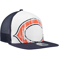 Youth New Era White/Navy Chicago Bears Distressed 9FIFTY A-Frame Snapback Hat