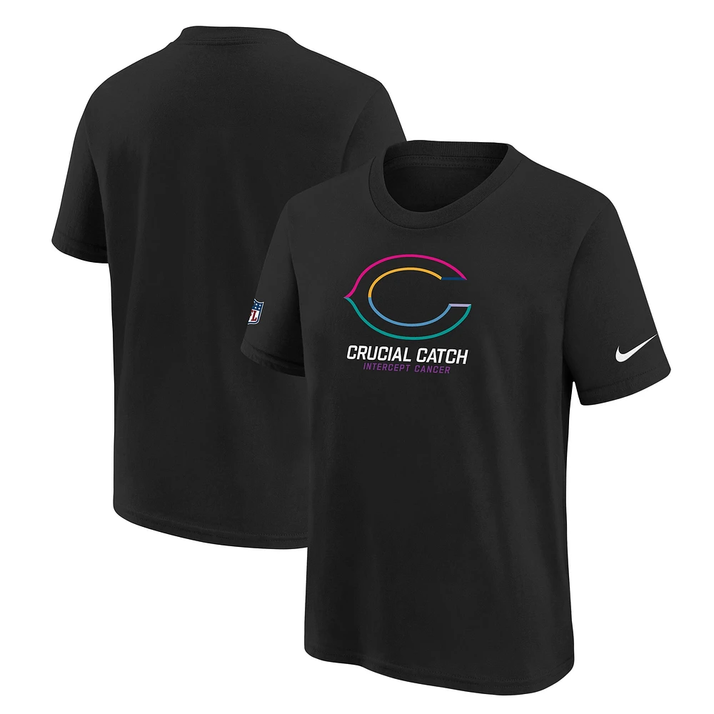Youth Nike Black Chicago Bears 2024 NFL Crucial Catch T-Shirt