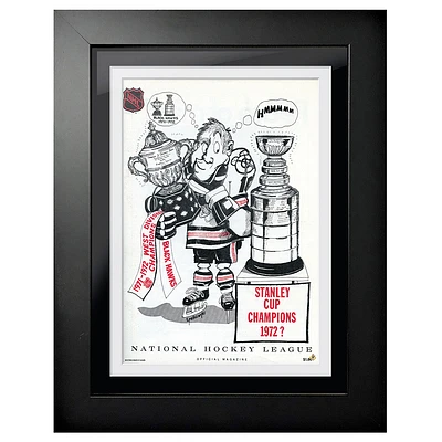 Chicago Blackhawks 1972 Champions de la division Ouest - Couverture de programme encadrée 12'' x 16''
