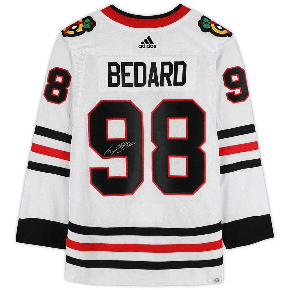 Connor Bedard Chicago Blackhawks Autographed White adidas Authentic Jersey