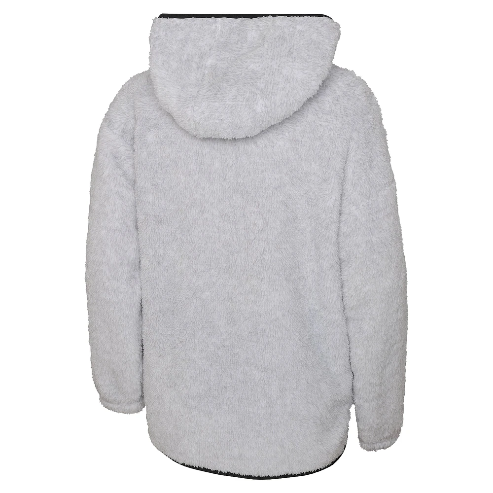 Girls Youth  Heather Gray Chicago Blackhawks Ultimate Teddy Fleece Pullover Hoodie