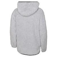 Girls Youth  Heather Gray Chicago Blackhawks Ultimate Teddy Fleece Pullover Hoodie