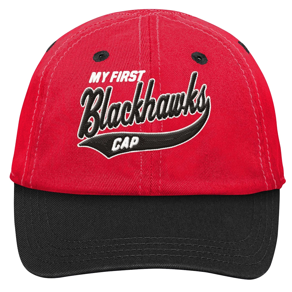 Casquette souple et souple My First Tail Sweep des Chicago Blackhawks pour bébé rouge