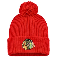 Men's Fanatics  Red Chicago Blackhawks Cuffed Knit Hat with Pom