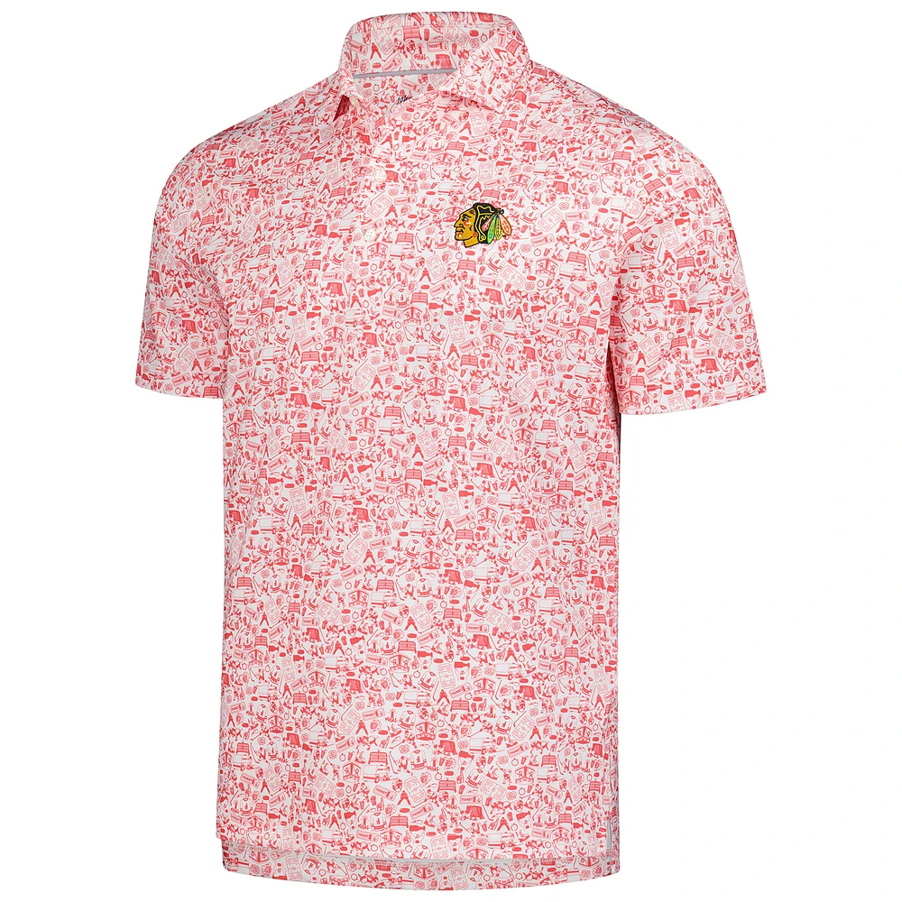 Men's johnnie-O  Red/White Chicago Blackhawks Slapshot Polo