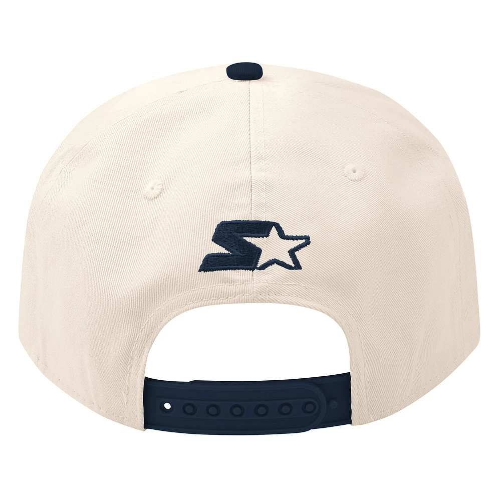 Casquette ajustable classique Blue Wave pour homme, couleur crème/bleu marine