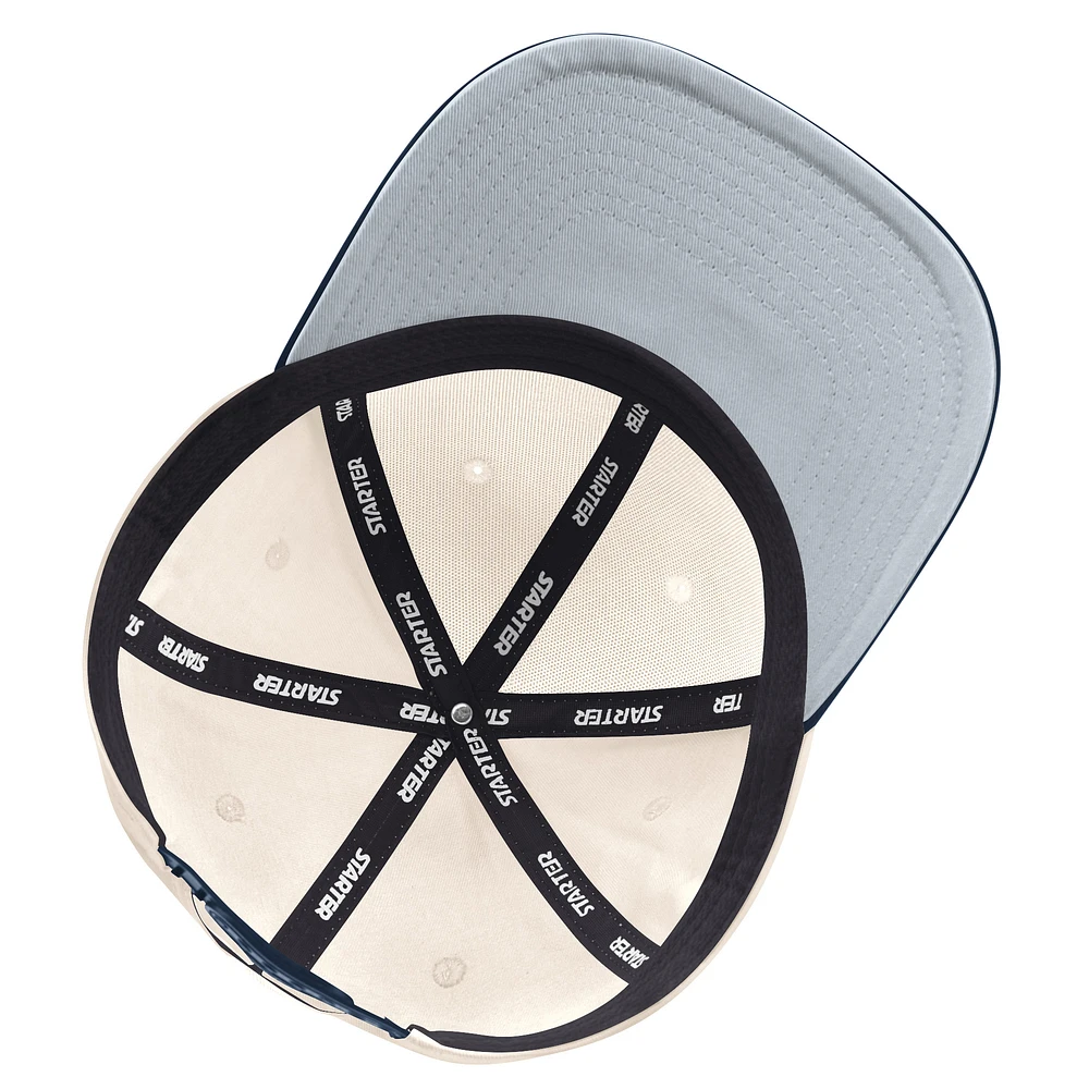 Casquette ajustable classique Blue Wave pour homme, couleur crème/bleu marine