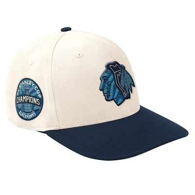 Casquette ajustable classique Blue Wave pour homme, couleur crème/bleu marine
