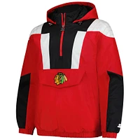 Men's Starter  Red Chicago Blackhawks Charger Half-Zip Pullover Hoodie