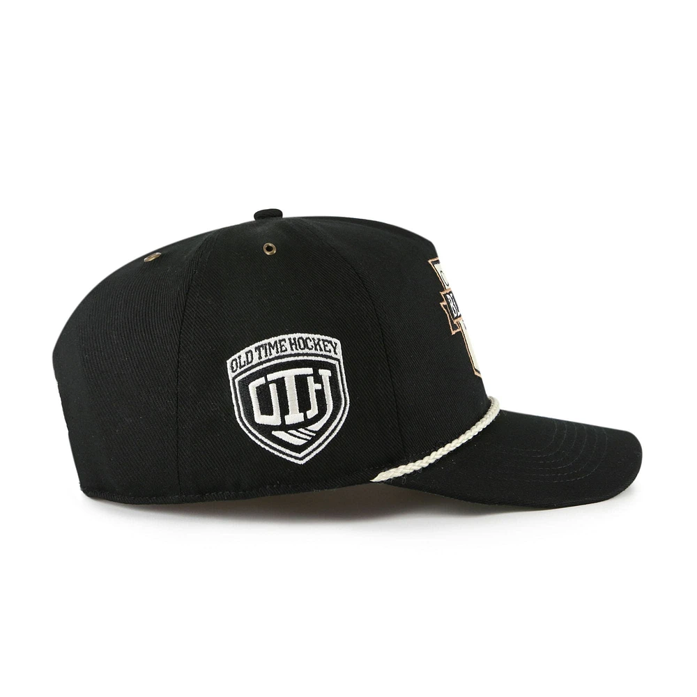 Casquette ajustable noire '47 Chicago Blackhawks Old Time Hockey Rafter Sure Shot Hitch pour homme