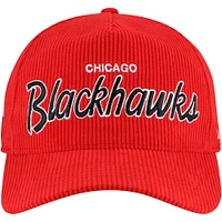 Men's '47  Red Chicago Blackhawks Crosstown Corduroy Hitch Adjustable Hat