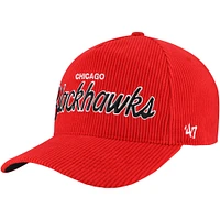 Men's '47  Red Chicago Blackhawks Crosstown Corduroy Hitch Adjustable Hat