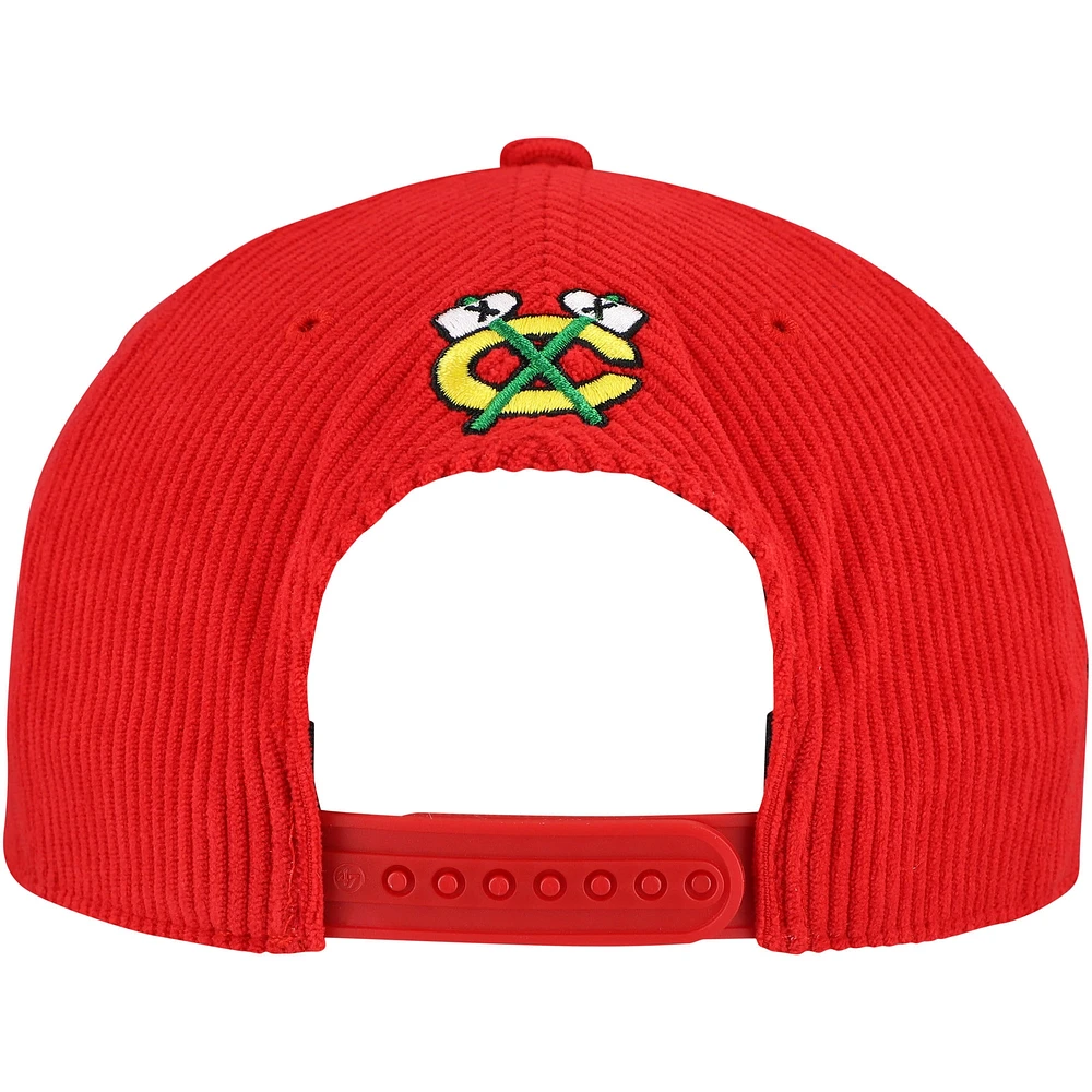 Men's '47  Red Chicago Blackhawks Crosstown Corduroy Hitch Adjustable Hat
