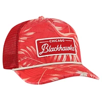 Men's '47 Red Chicago Blackhawks Tropicalia Allover Print Trucker Adjustable Hat