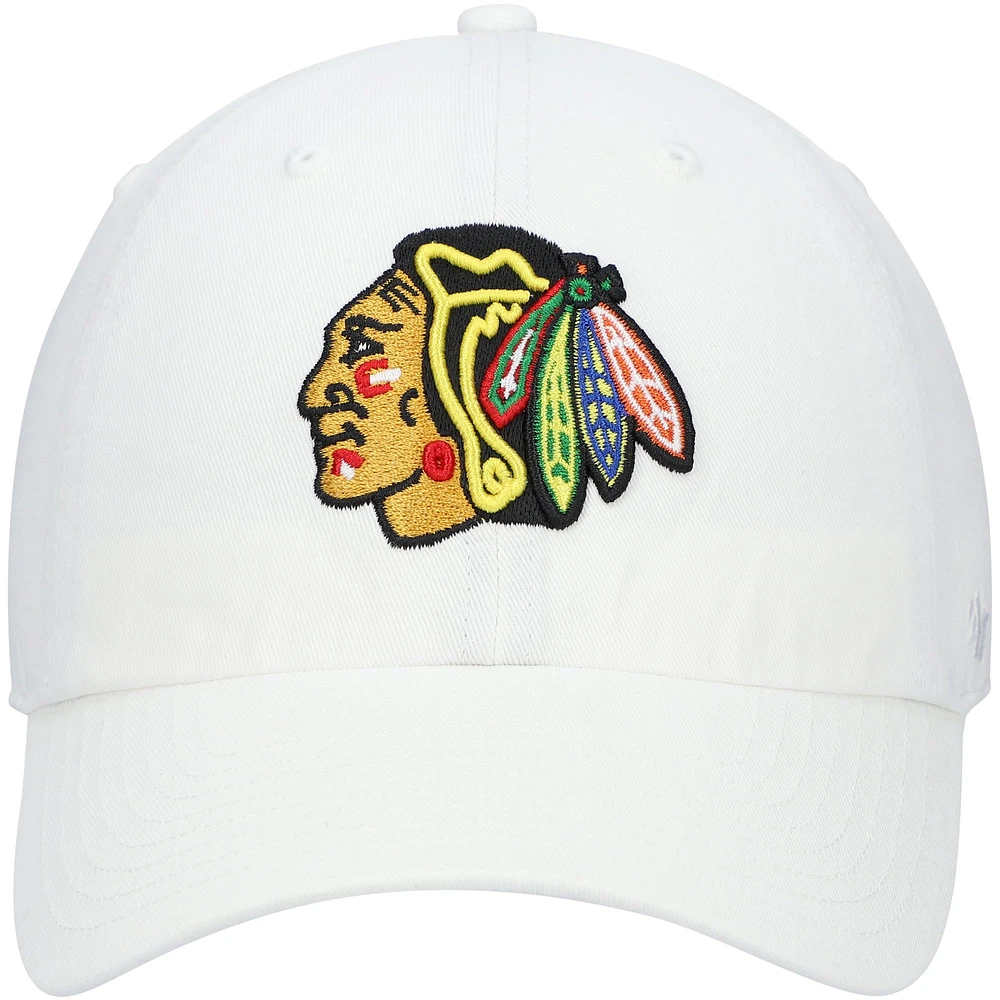 Men's '47 White Chicago Blackhawks Team Clean Up Adjustable Hat