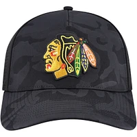 Men's American Needle  Black Chicago Blackhawks Valin Camo Super Tech Vented Adjustable Hat