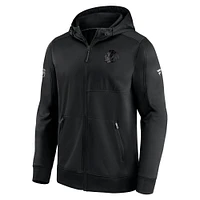 Men's Black Chicago Blackhawks Authentic Pro Travel & Training Full-Zip Hoodie