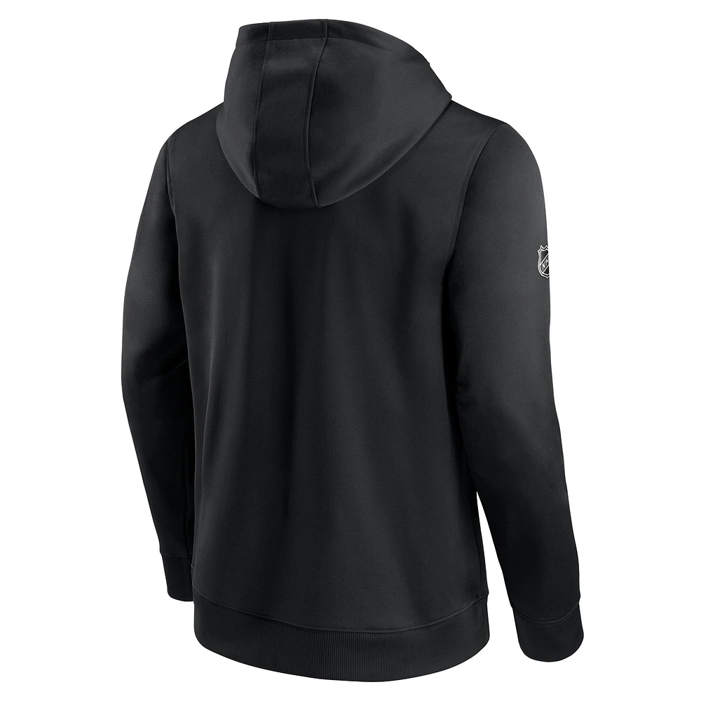 Men's Black Chicago Blackhawks Authentic Pro Travel & Training Full-Zip Hoodie