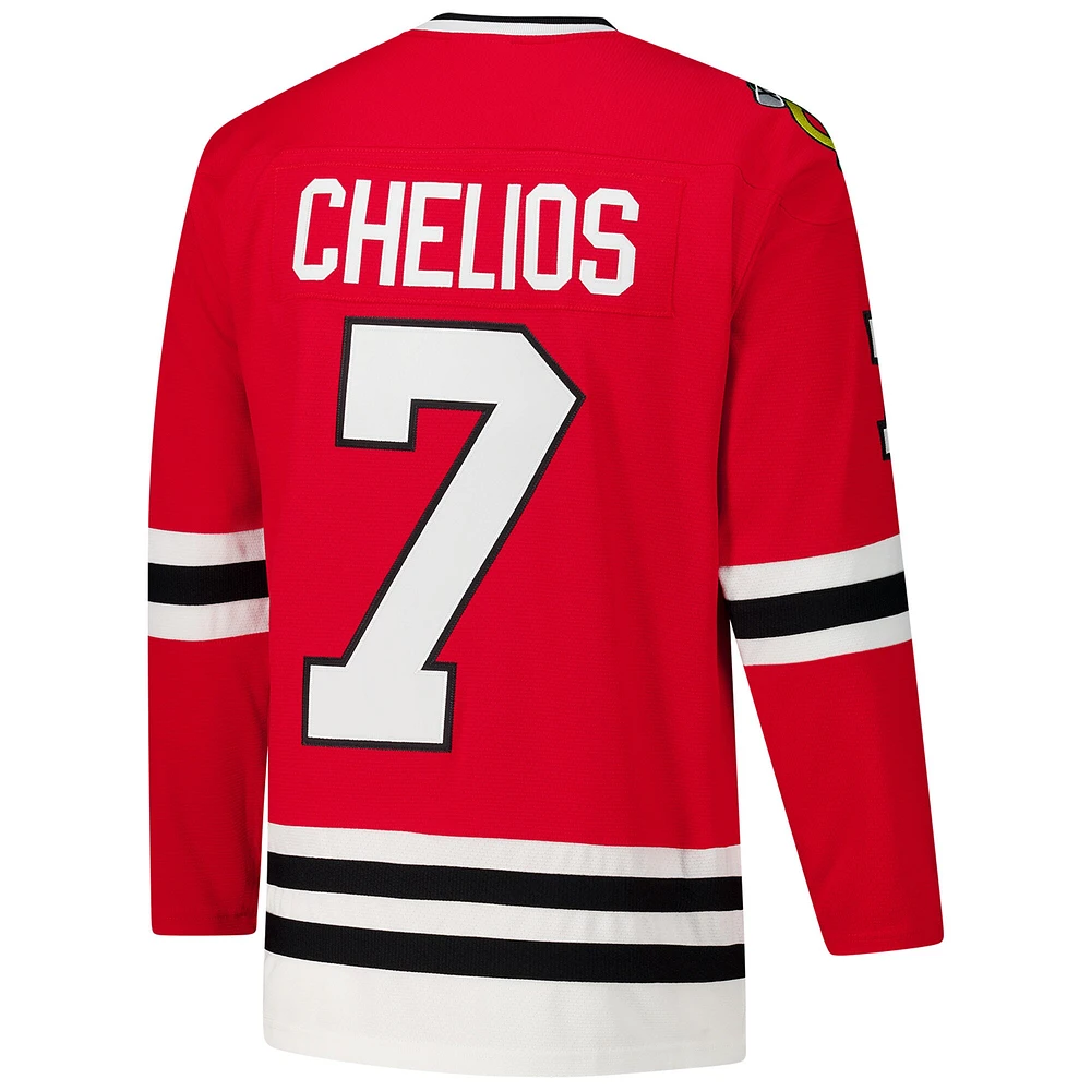 Men's Chris Chelios Red Chicago Blackhawks 1991-92 Power Play Jersey