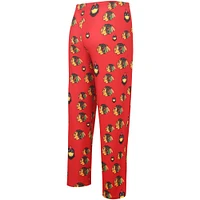 Men's Concepts Sport Red Chicago Blackhawks Gauge Allover Print Knit Sleep Pants