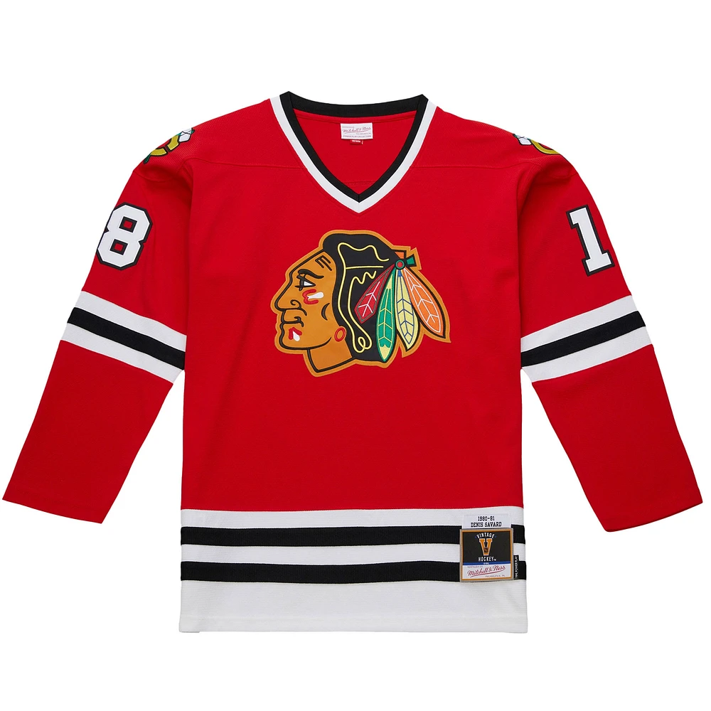 Men's Denis Savard Scarlet Chicago Blackhawks 1980-81 Power Play Jersey