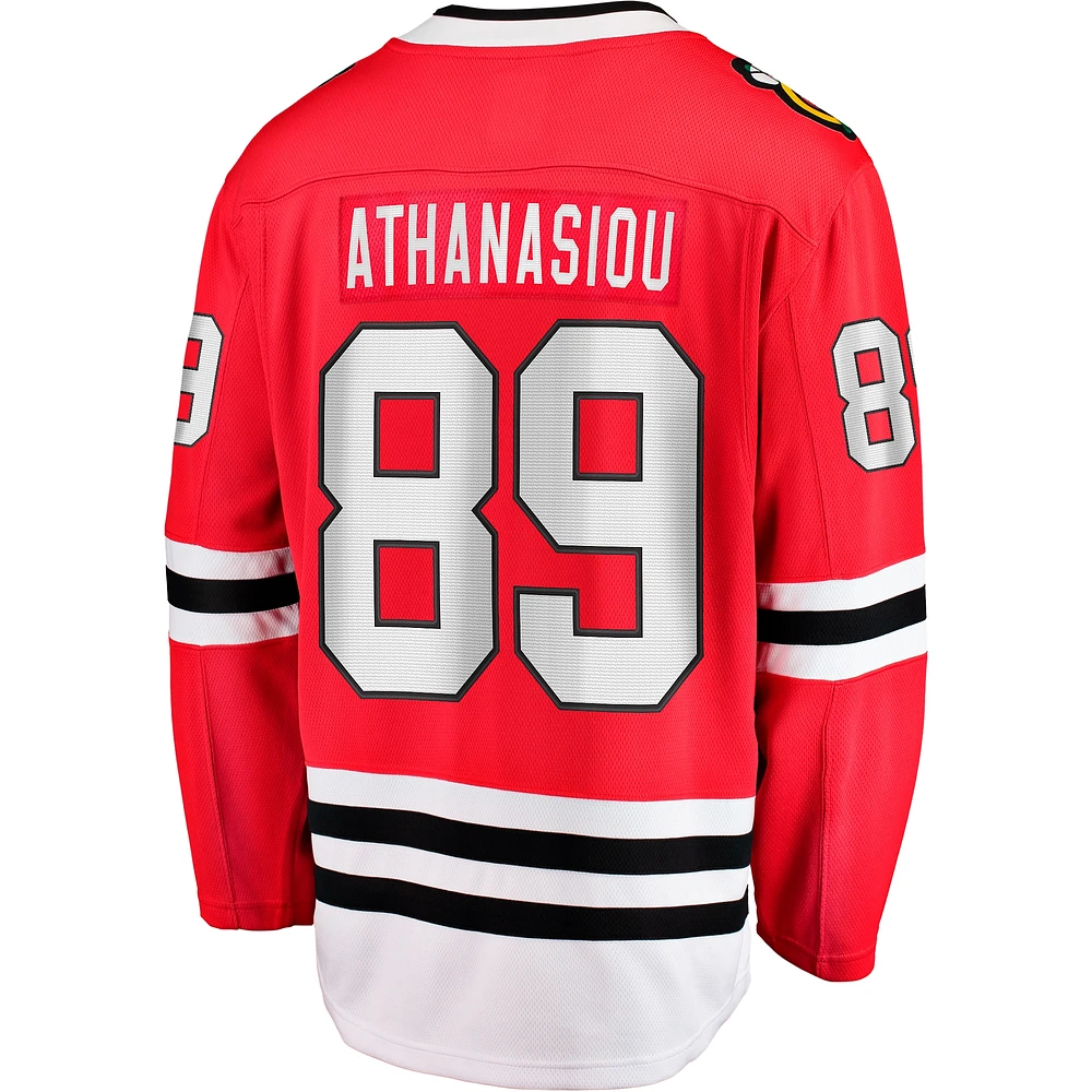 Men's Fanatics Andreas Athanasiou Red Chicago Blackhawks Home Breakaway Jersey