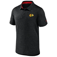 Men's Fanatics  Black Chicago Blackhawks Authentic Pro Jacquard Polo