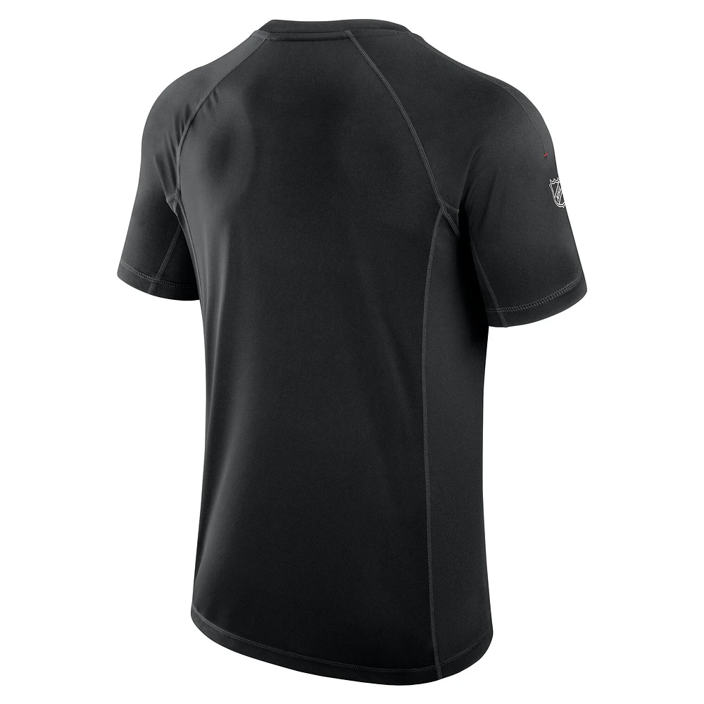 Men's Fanatics  Black Chicago Blackhawks Authentic Pro Rink Tech T-Shirt