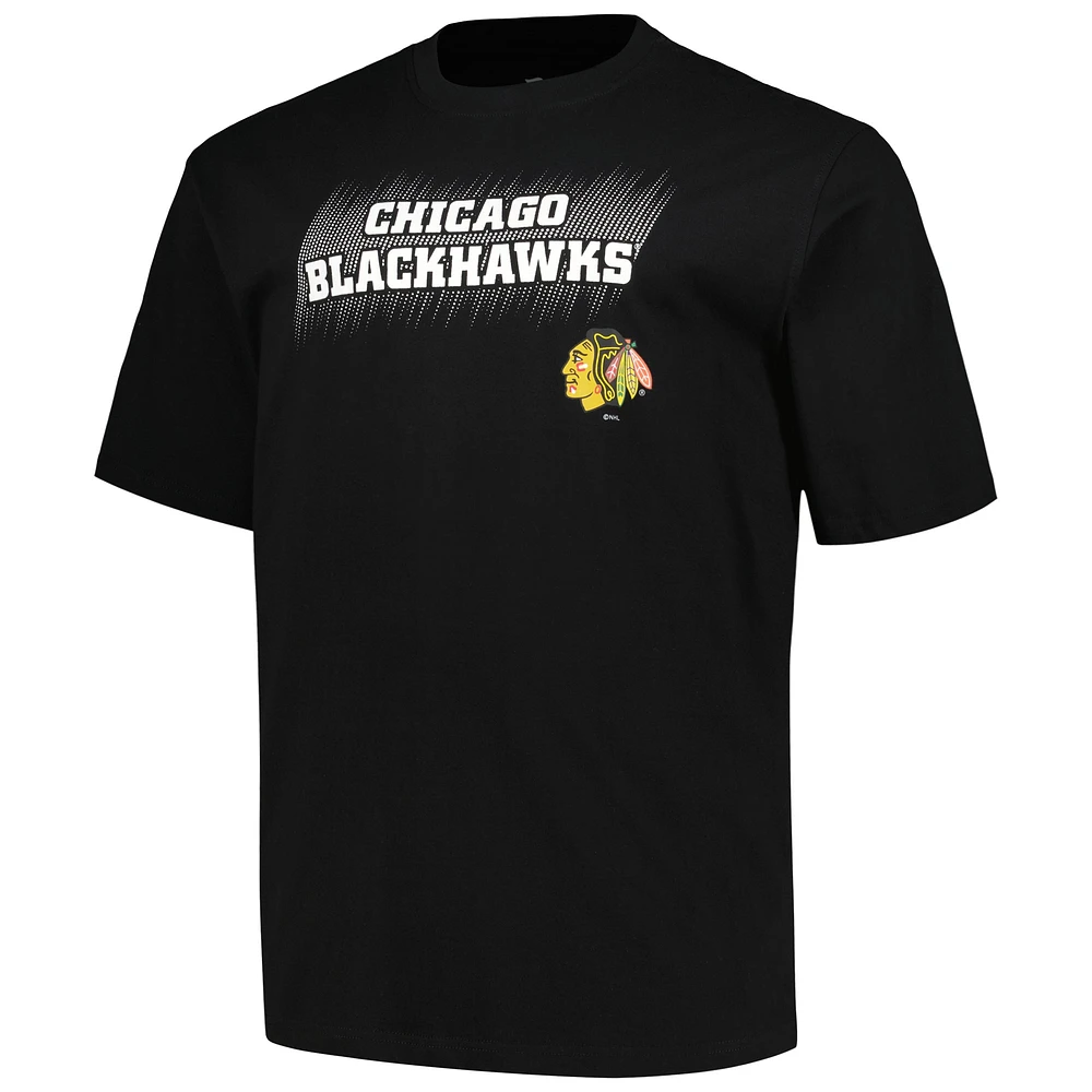Men's Fanatics Black Chicago Blackhawks Big & Tall Wordmark T-Shirt
