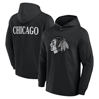 T-shirt à capuche manches longues en mélange tricolore Elements Blaze des Chicago Blackhawks pour hommes Fanatics Black