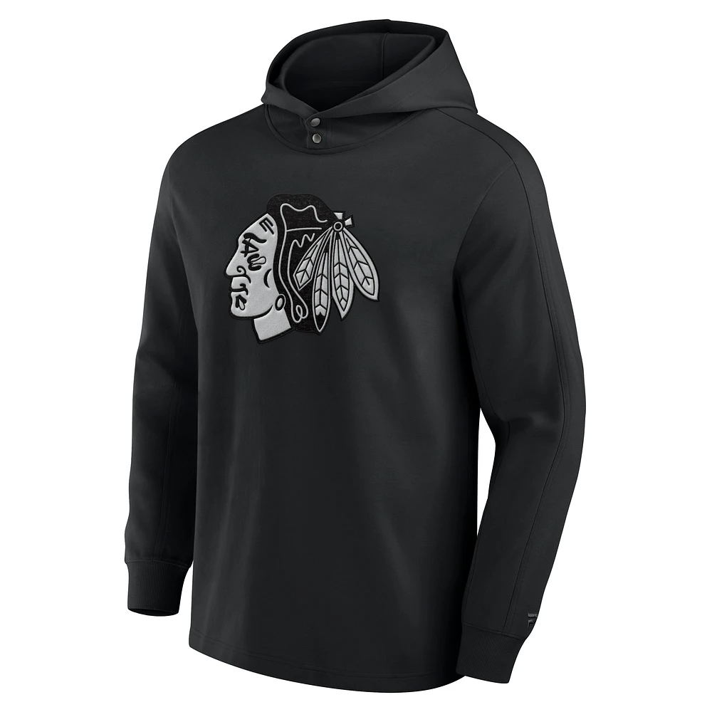 T-shirt à capuche manches longues en mélange tricolore Elements Blaze des Chicago Blackhawks pour hommes Fanatics Black