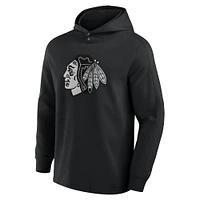 T-shirt à capuche manches longues en mélange tricolore Elements Blaze des Chicago Blackhawks pour hommes Fanatics Black