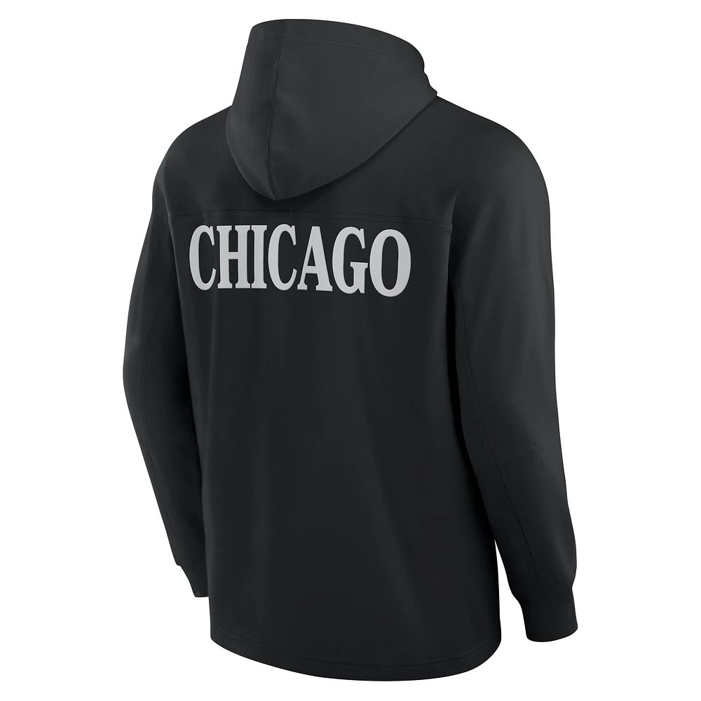 T-shirt à capuche manches longues en mélange tricolore Elements Blaze des Chicago Blackhawks pour hommes Fanatics Black