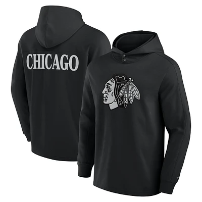 T-shirt à capuche manches longues en mélange tricolore Elements Blaze des Chicago Blackhawks pour hommes Fanatics Black