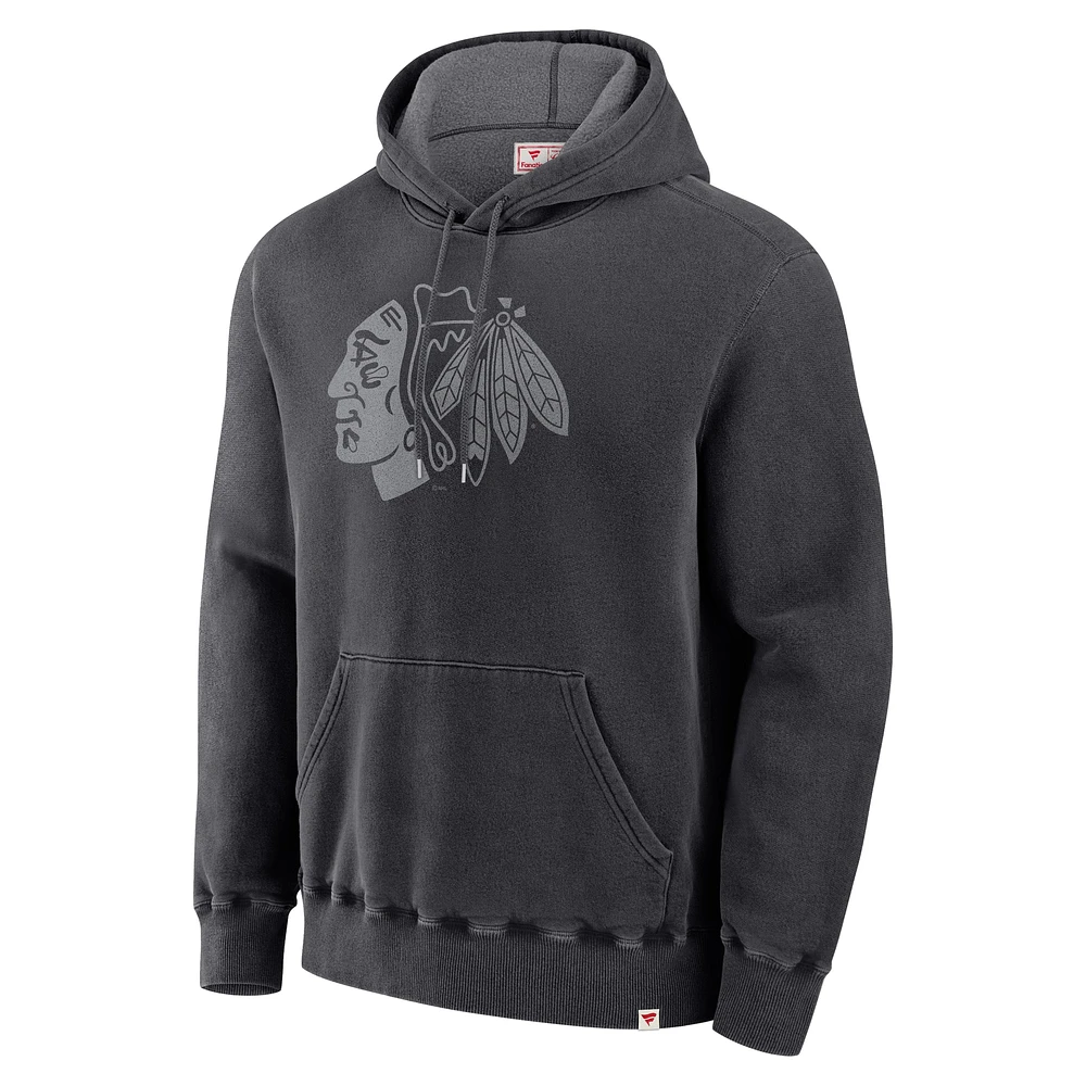 Men's Fanatics Black Chicago Blackhawks Made Canada Fleece Pullover Hoodie