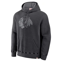 Men's Fanatics Black Chicago Blackhawks Made Canada Fleece Pullover Hoodie