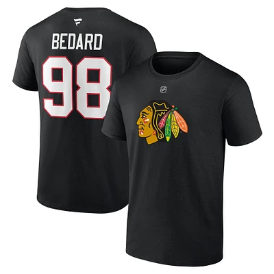 Men's Fanatics Connor Bedard Black Chicago Blackhawks 2023 NHL Draft  Authentic Stack Player Name & Number T-Shirt