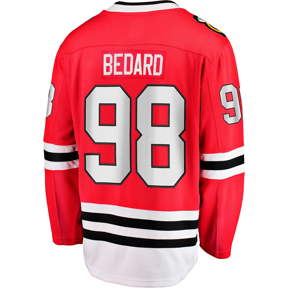 Men's Fanatics Connor Bedard Red Chicago Blackhawks NHL Draft Home Breakaway Player Jersey
