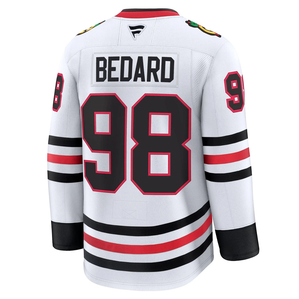 Men's Fanatics Connor Bedard White Chicago Blackhawks Away Premium Jersey