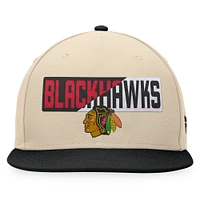 Men's Fanatics Cream/Black Chicago Blackhawks Goalaso Snapback Hat