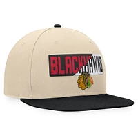 Men's Fanatics Cream/Black Chicago Blackhawks Goalaso Snapback Hat