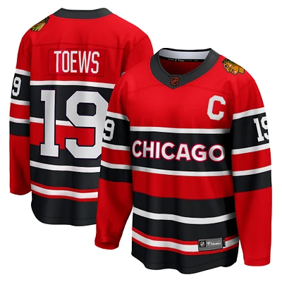 Fanatics pour hommes Jonathan Toews rouge Chicago Blackhawks édition spéciale 2.0 maillot de joueur échappé