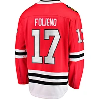 Men's Fanatics Nick Foligno Red Chicago Blackhawks Home Breakaway Jersey