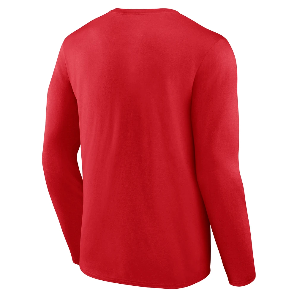 Men's Fanatics Red Chicago Blackhawks Authentic Pro Core Secondary Long Sleeve T-Shirt
