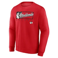 Men's Fanatics Red Chicago Blackhawks Focus Fleece Pullover Sweatshirt