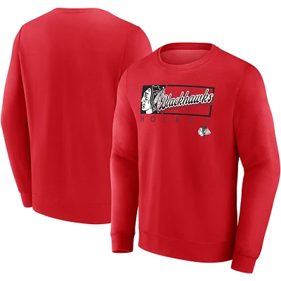 Sweat-shirt en polaire Focus Fanatics pour hommes, rouge, Chicago Blackhawks