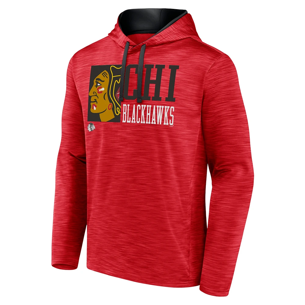Men's Fanatics Red Chicago Blackhawks Never Quit Pullover Hoodie
